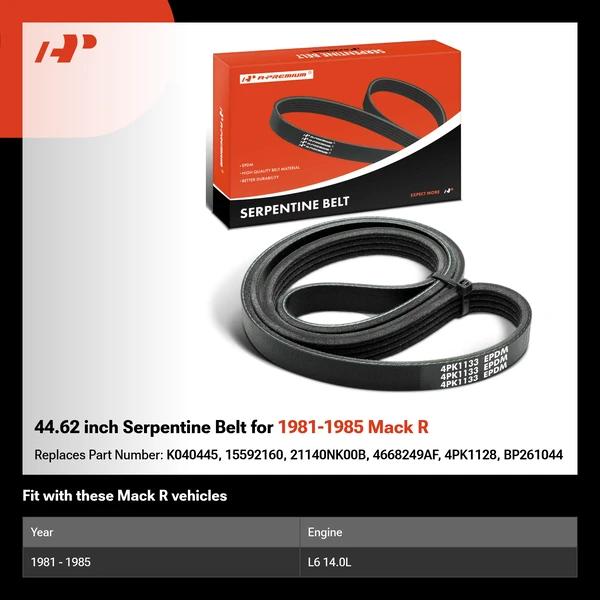44.62 inch Serpentine Belt for 1981-1985 Mack R
