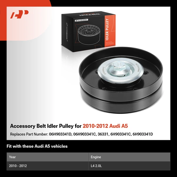 Accessory Belt Idler Pulley for 2010-2012 Audi A5