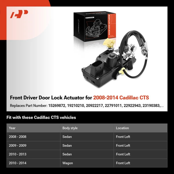 Front Driver Door Lock Actuator for 2008-2014 Cadillac CTS