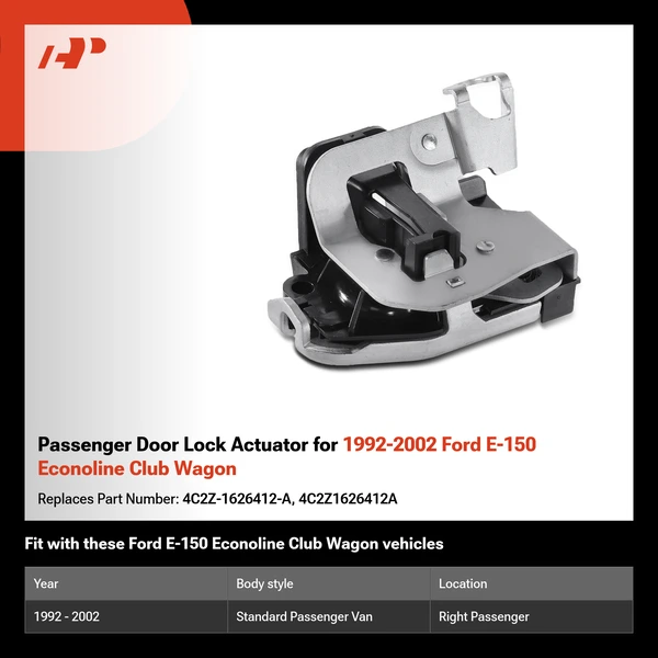 Passenger Door Lock Actuator for 1992-2002 Ford E-150 Econoline Club Wagon