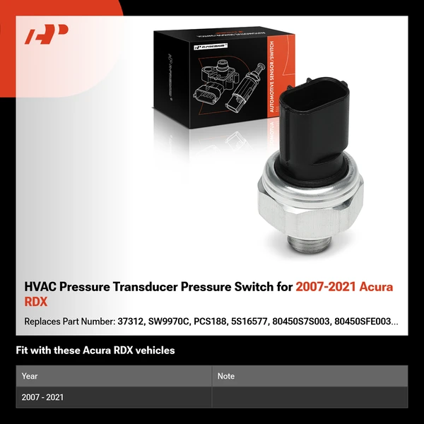 HVAC Pressure Transducer Pressure Switch for 2007-2021 Acura RDX