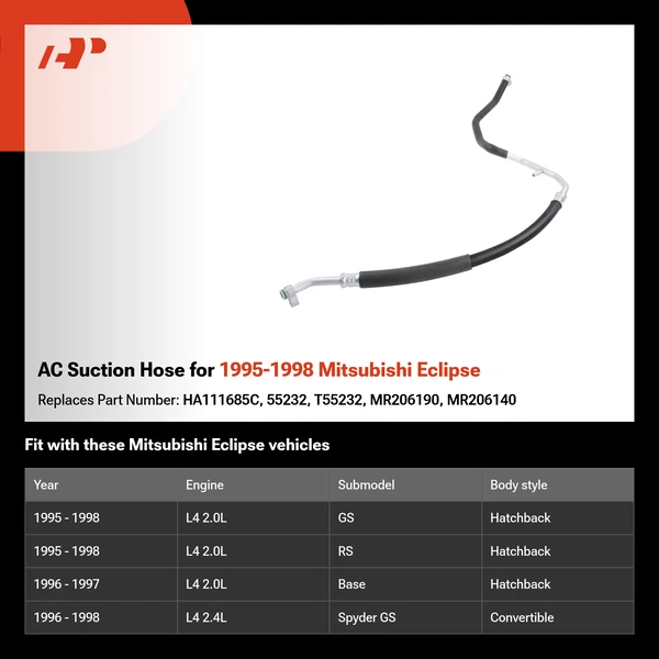 AC Suction Hose for 1995-1998 Mitsubishi Eclipse