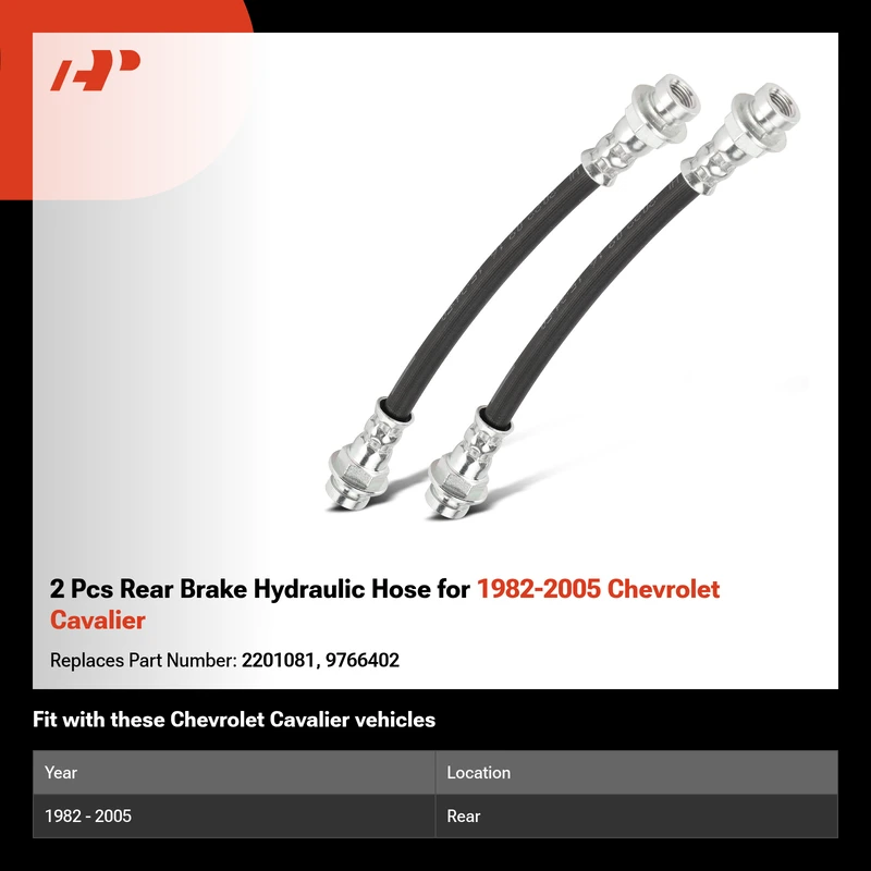 2 Pcs Rear Brake Hydraulic Hose for 1982-2005 Chevrolet Cavalier