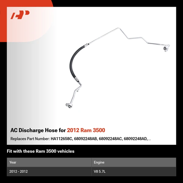 AC Discharge Hose for 2012 Ram 3500