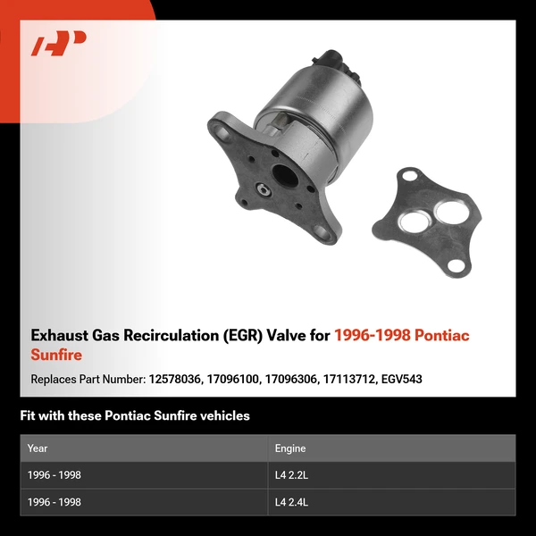 Exhaust Gas Recirculation (EGR) Valve for 1996-1998 Pontiac Sunfire