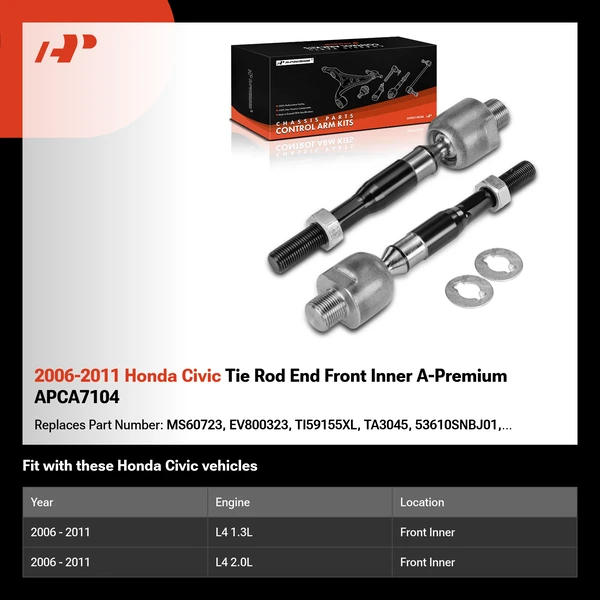 2006-2011 Honda Civic Tie Rod End Front Inner A-Premium APCA7104