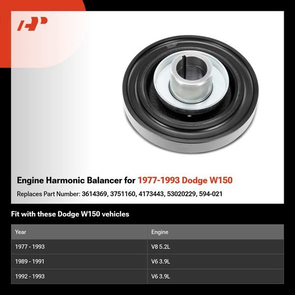 Engine Harmonic Balancer for 1977-1993 Dodge W150