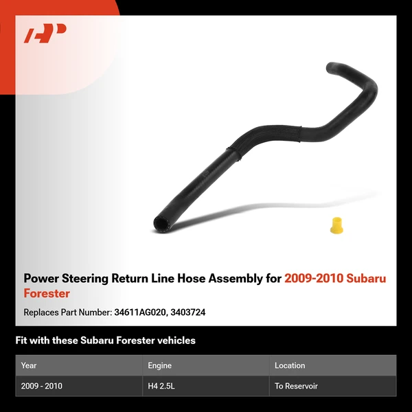Power Steering Return Line Hose Assembly for 2009-2010 Subaru Forester