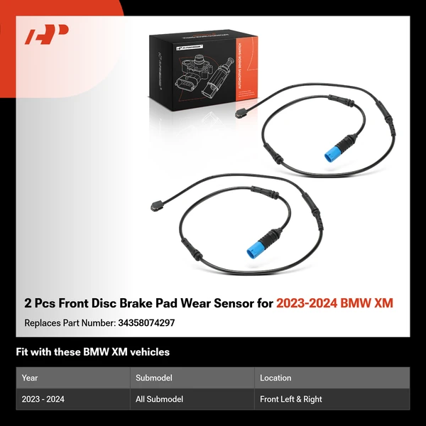 2 Pcs Front Disc Brake Pad Wear Sensor for 2023-2024 BMW XM
