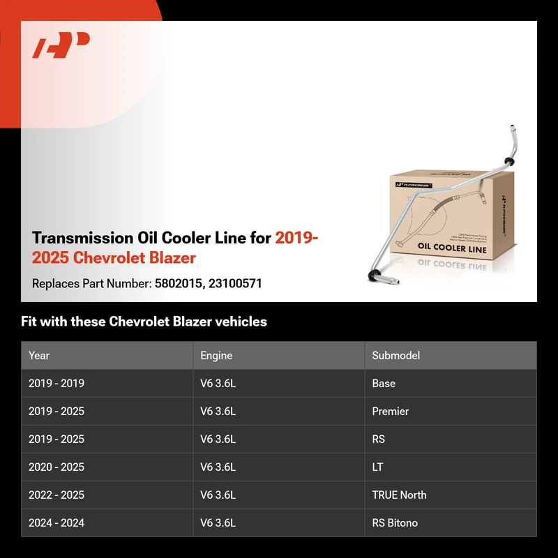 Transmission Oil Cooler Line for 2019-2025 Chevrolet Blazer