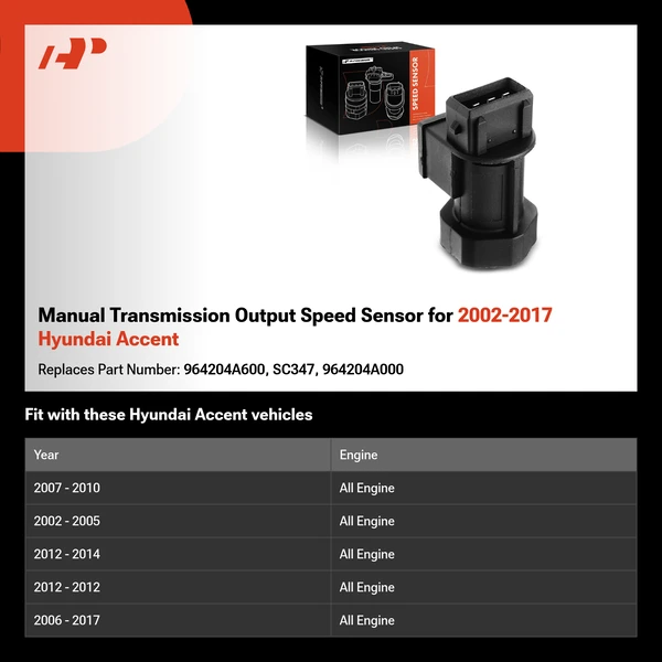 Manual Transmission Output Speed Sensor for 2002-2017 Hyundai Accent
