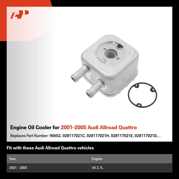 Engine Oil Cooler for 2001-2005 Audi Allroad Quattro