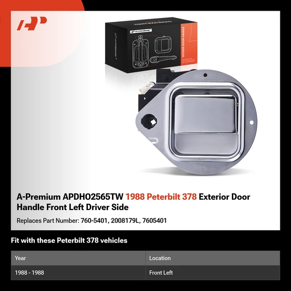 A-Premium APDHO2565TW 1988 Peterbilt 378 Exterior Door Handle Front Left Driver Side