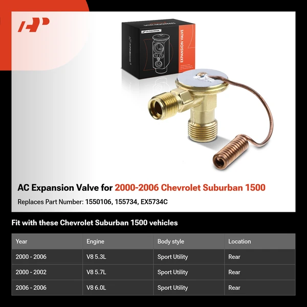 AC Expansion Valve for 2000-2006 Chevrolet Suburban 1500