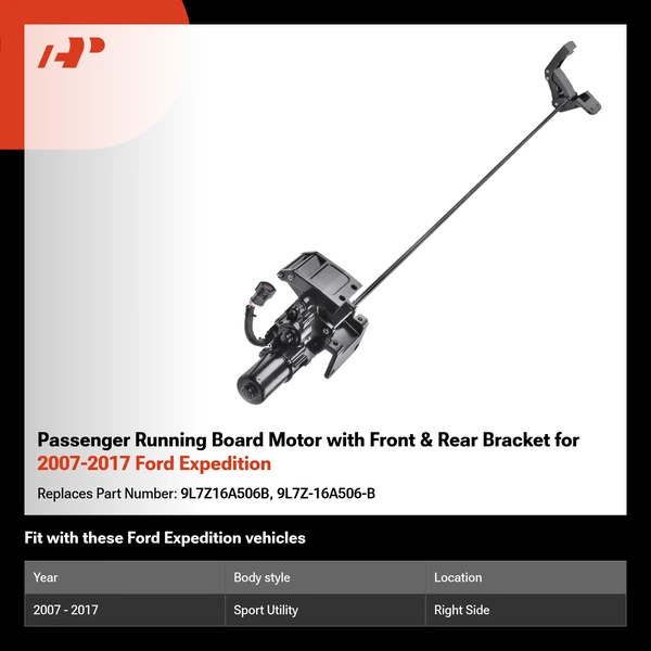 Passenger Running Board Motor with Front & Rear Bracket for 2007-2017 Ford Expedition