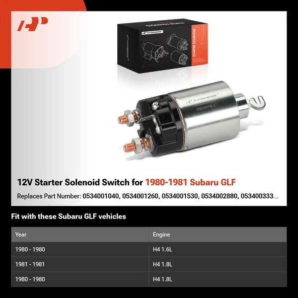 12V Starter Solenoid Switch for 1980-1981 Subaru GLF