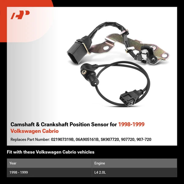 Camshaft & Crankshaft Position Sensor for 1998-1999 Volkswagen Cabrio