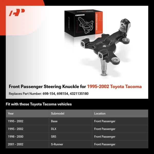Front Passenger Steering Knuckle for 1995-2002 Toyota Tacoma