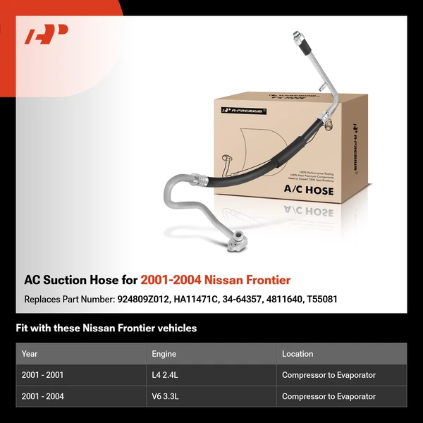 AC Suction Hose for 2001-2004 Nissan Frontier