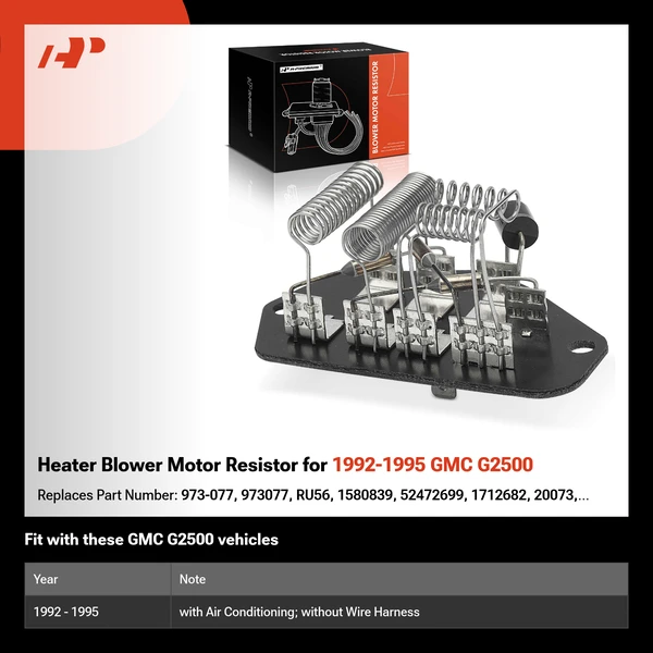 Heater Blower Motor Resistor for 1992-1995 GMC G2500