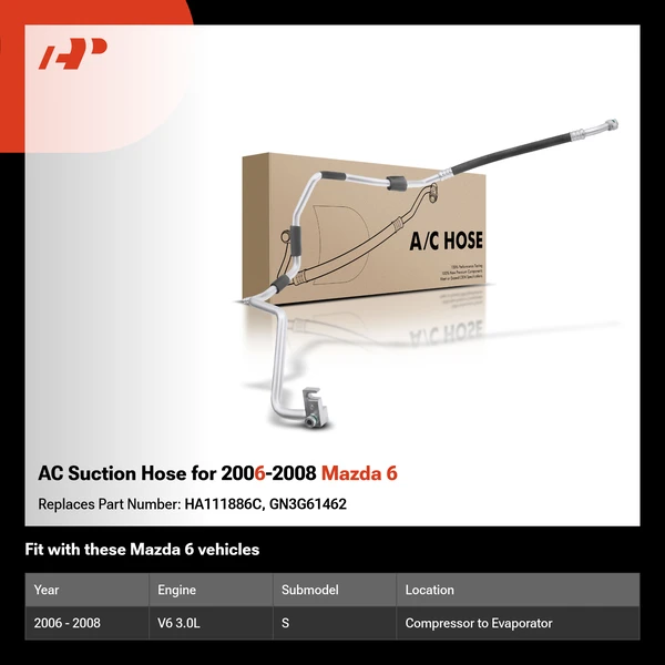 AC Suction Hose for 2006-2008 Mazda 6