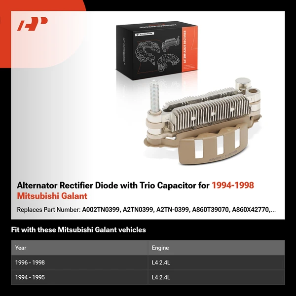 Alternator Rectifier Diode with Trio Capacitor for 1994-1998 Mitsubishi Galant