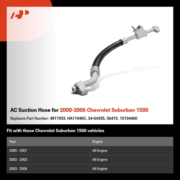 AC Suction Hose for 2000-2006 Chevrolet Suburban 1500