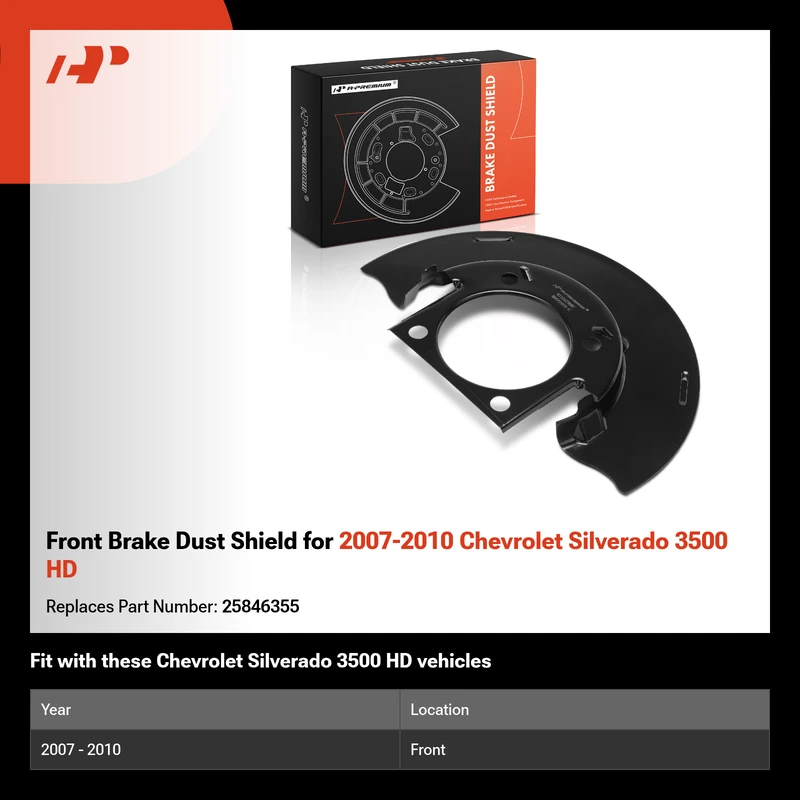 Front Brake Dust Shield for 2007-2010 Chevrolet Silverado 3500 HD