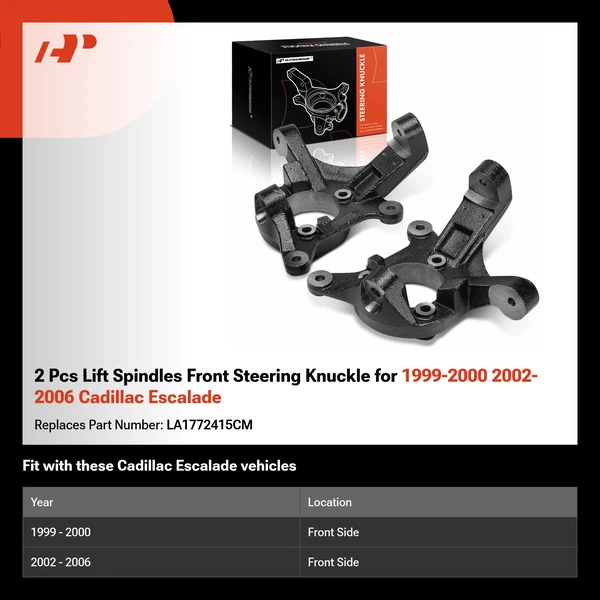 2 Pcs Lift Spindles Front Steering Knuckle for 1999-2000 2002-2006 Cadillac Escalade