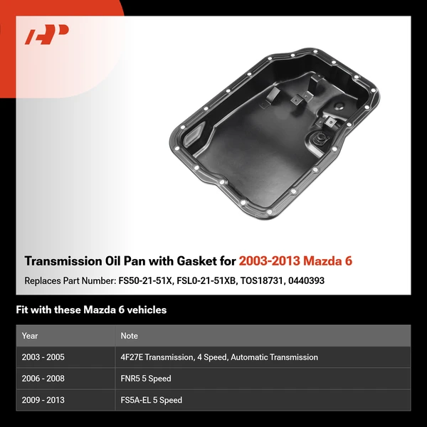Transmission Oil Pan with Gasket for 2003-2013 Mazda 6