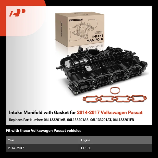 Intake Manifold with Gasket for 2014-2017 Volkswagen Passat