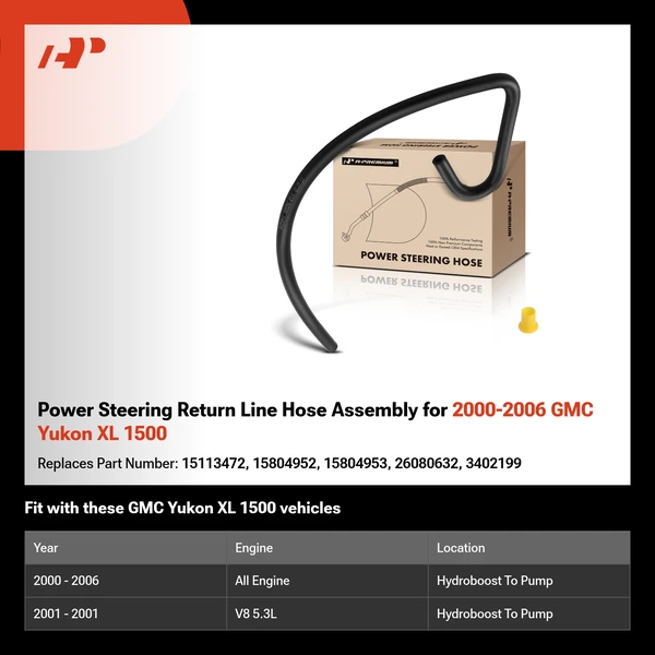 Power Steering Return Line Hose Assembly for 2000-2006 GMC Yukon XL 1500