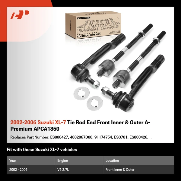2002-2006 Suzuki XL-7 Tie Rod End Front Inner & Outer A-Premium APCA1850