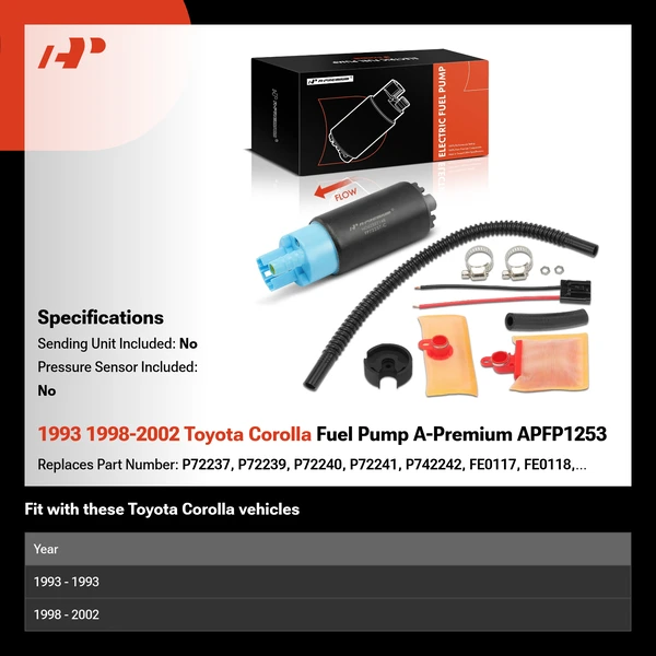 1993 1998-2002 Toyota Corolla Fuel Pump A-Premium APFP1253
