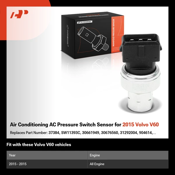 Air Conditioning AC Pressure Switch Sensor for 2015 Volvo V60