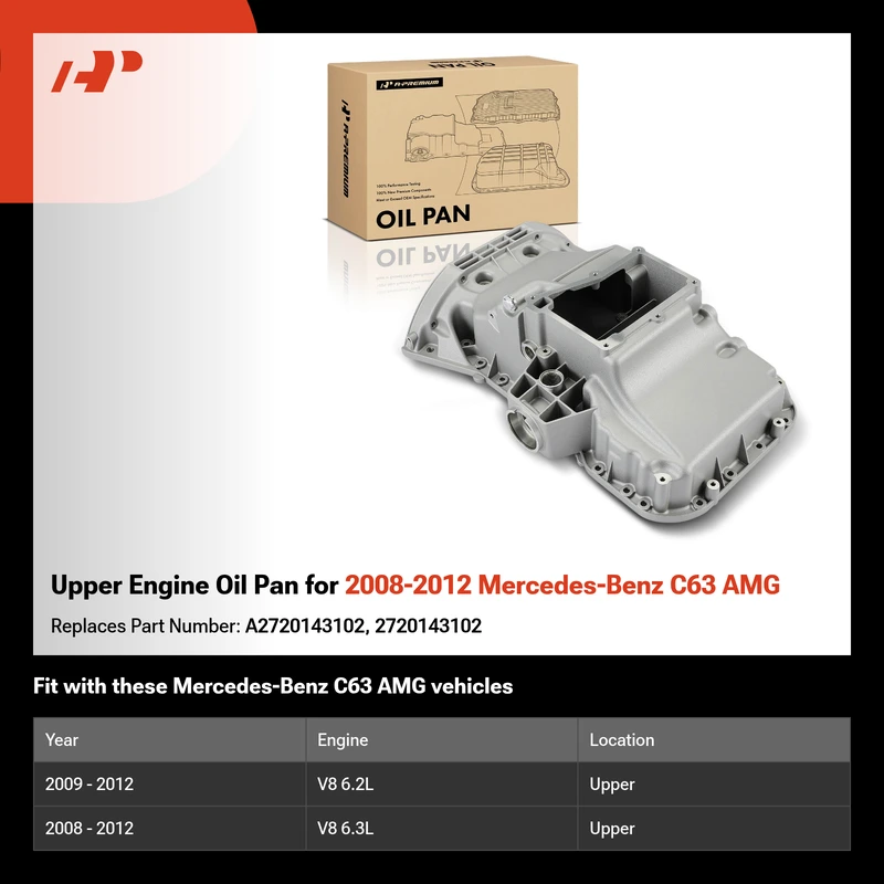 Upper Engine Oil Pan for 2008-2012 Mercedes-Benz C63 AMG