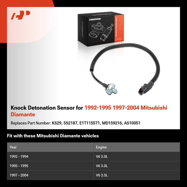 Knock Detonation Sensor for 1992-1995 1997-2004 Mitsubishi Diamante