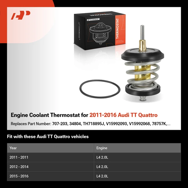 Engine Coolant Thermostat for 2011-2016 Audi TT Quattro