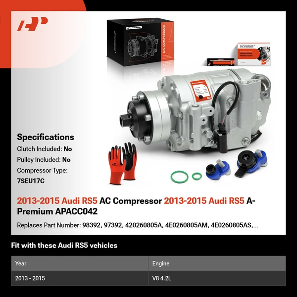 2013-2015 Audi RS5 AC Compressor 2013-2015 Audi RS5 A-Premium APACC042