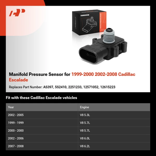 Manifold Pressure Sensor for 1999-2000 2002-2008 Cadillac Escalade