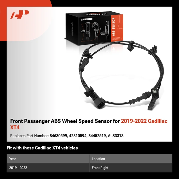 Front Passenger ABS Wheel Speed Sensor for 2019-2022 Cadillac XT4
