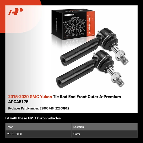 2015-2020 GMC Yukon Tie Rod End Front Outer A-Premium APCA5175