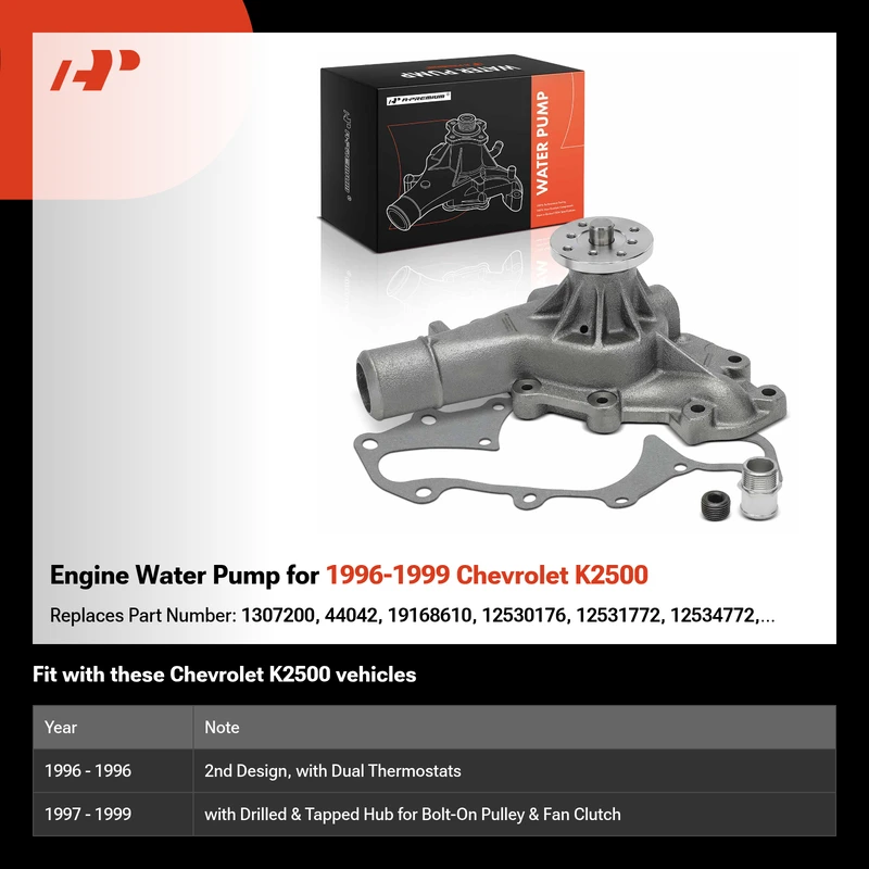 Engine Water Pump for 1996-1999 Chevrolet K2500