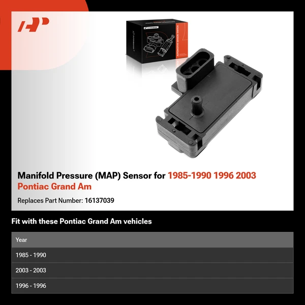 Manifold Pressure (MAP) Sensor for 1985-1990 1996 2003 Pontiac Grand Am