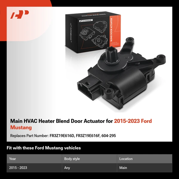 Main HVAC Heater Blend Door Actuator for 2015-2023 Ford Mustang