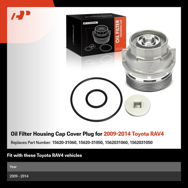Oil Filter Housing Cap Cover Plug for 2009-2014 Toyota RAV4