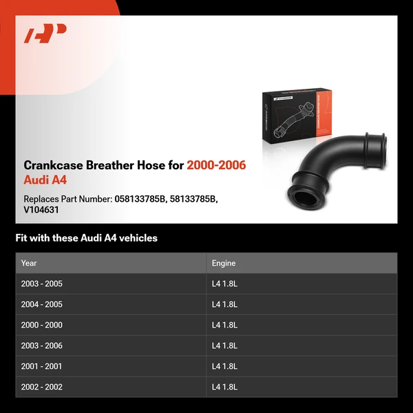 Crankcase Breather Hose for 2000-2006 Audi A4