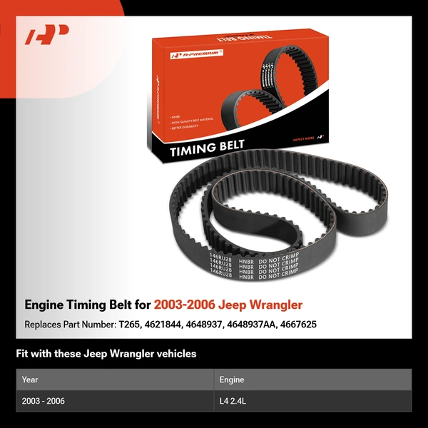 Engine Timing Belt for 2003-2006 Jeep Wrangler