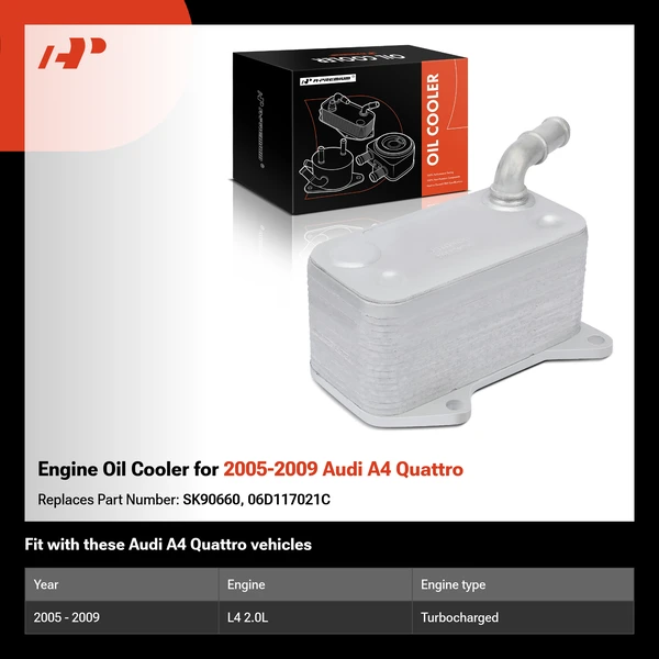 Engine Oil Cooler for 2005-2009 Audi A4 Quattro