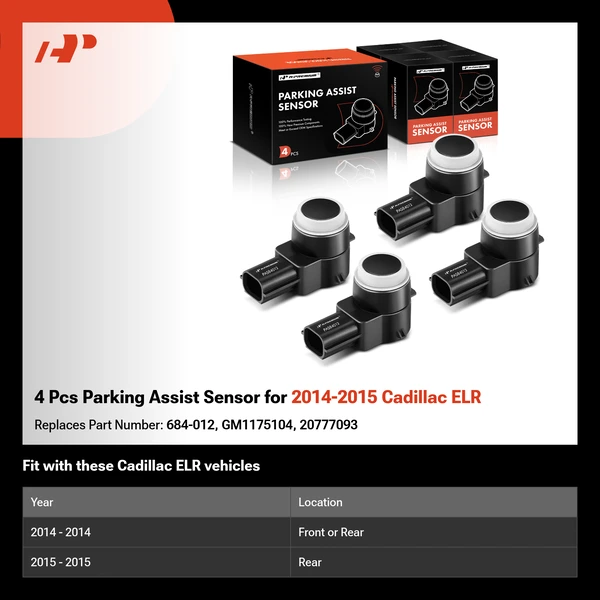 4 Pcs Parking Assist Sensor for 2014-2015 Cadillac ELR